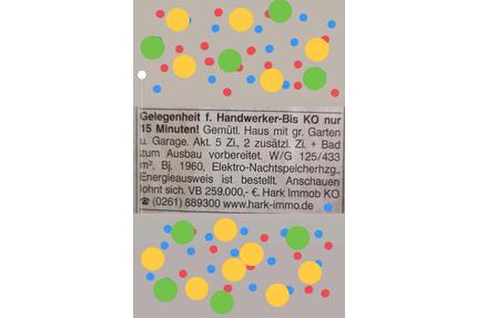 Einfamilienhaus in Niederfell - 259.000,00&nbsp;EUR Kaufpreis, ca.&nbsp; 130,00&nbsp;m&sup2; in Dieblich (PLZ: 56332)