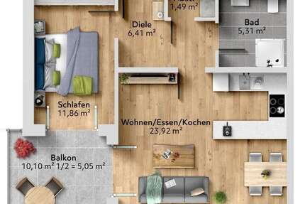 Wohnung zum Kaufen in Weikersheim 233.452,80 € 54.04 m²