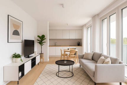 Komfort für Pendler - möblierte 2-Zimmer-Wohnung mit Aufzug, Balkon & Fußbodenheizung in Citynähe - Augsburg Kriegshaber