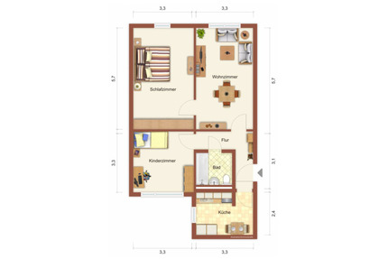 Nachmieter für helle 3 Raum Wohnung in Suhl Stadtmitte ab 032026