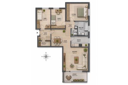 4 Zimmer Wohnung in Rastatt Rheinau