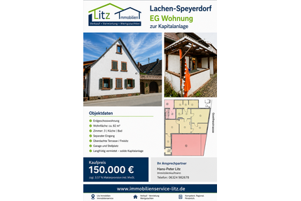 Wohnung zum Kaufen in Lachen-Speyerdorf-Lachen-Speyerdorf 150.000,00 € 82 m²