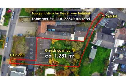 Grundstück zu verkaufen in Troisdorf-Mitte 850.000,00 € 1281 m²