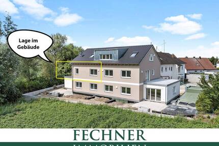 NEUBAU: Ingolstadt-Süd (Hundszell) 2-ZKB-Wohnung (1. OG, Aufzug) mit Süd-Dachterrasse (27,12m²)!