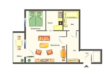 Charmante 1,5 Zimmer-Wohnung mit Balkon in Eisenberg (Thr.)