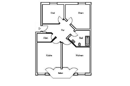 Dahlen - 3 Raum Wohnung im 3.OG