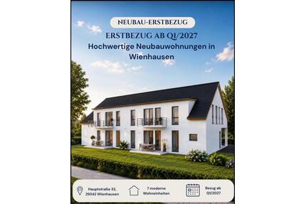 Neubau Wienhausen 3 Zimmerwohnung mit Balkon 79 QM