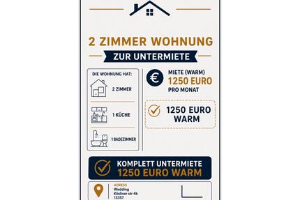Wohnung vermieten Wedding - 1.250,00&nbsp;EUR Kaltmiete, ca.&nbsp; 50,00&nbsp;m&sup2; in Berlin (PLZ: 12351) Neukölln