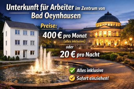 Unterkunft für Arbeiter im Zentrum von Bad Oeynhausen - Minden