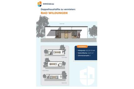 Neubau Moderne Doppelhaushälfte zu vermieten in Bad Wildungen (Erstbezug 2026) – kompakt, barrierearm, hochwertig ausgestattet.