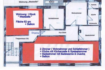 2 Zimmer, Küche, Bad mit Balkon, 62 m² - Volkmarsen