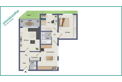 HÜBSCHE 3-ZIMMER-EIGENTUMSWOHNUNG - KURZFRISTIG BEZIEHBAR - MIT TOLLEM ZUSCHNITT UND BALKON IN RADEVORMWALD, PROVISIONSFREI!