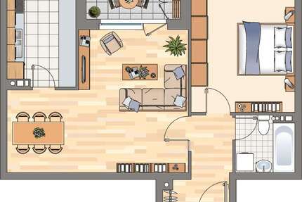 Wohnung zum Mieten in Harrislee 579,00 € 58.55 m²