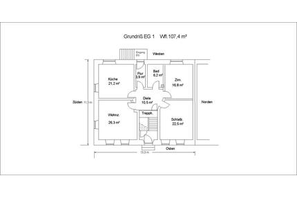 Wohnung zu vermieten, 3 Zi.,Küche Bad,Diele, Flur - Hirschau