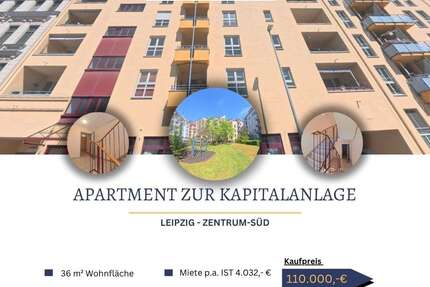 Wohnung zum Kaufen in Leipzig Leipzig Zentrum-Süd 110.000,00 € 36 m² - Leipzig / Leipzig Zentrum-Süd