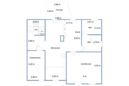 3 Raum Wohnung mit Terrasse, Solar u. Kamin - Friedland