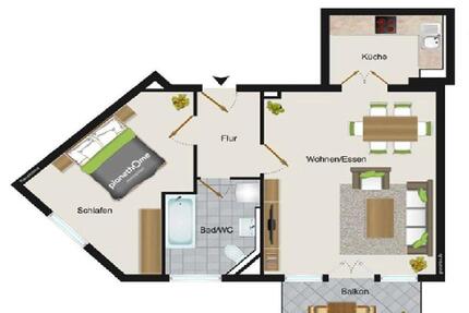 Zwei Zimmer, 57m2, Balkon, Küche, in der Werdauer Str. 25 - Zwickau