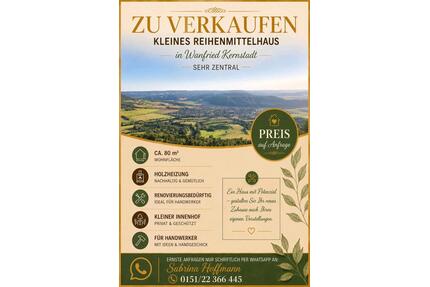 Reihenmittelhaus (s. Bild) - 30.000,00&nbsp;EUR Kaufpreis, ca.&nbsp; 80,00&nbsp;m&sup2; in Wanfried (PLZ: 37281)