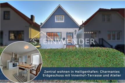 Zentral wohnen in Heiligenhafen: Charmantes Erdgeschoss mit Innenhof-Terrasse und Atelier