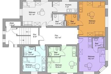 Wohnung zum Mieten in Hannover 525,00 € 21 m²