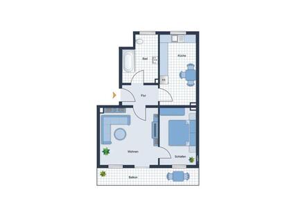 Freundliche 2 Zimmerwohnung in Melverode mit Balkon und Küche - Braunschweig Heidberg-Melverode