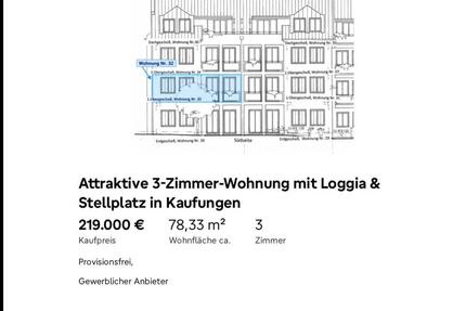 Attraktive 3-Zimmer-Wohnung mit Loggia & Stellplatz in Kaufungen - Niestetal