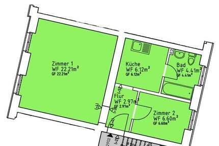 Wohnung zum Mieten in Mittenwalde 504,00 € 42 m²