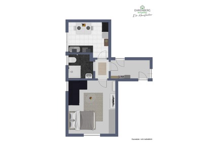 Wohnung sucht Single - 395,00&nbsp;EUR Kaltmiete, ca.&nbsp; 24,00&nbsp;m&sup2;&nbsp;Wohnfl&auml;che in Vaihingen (PLZ: 71665) Kleinglattbach