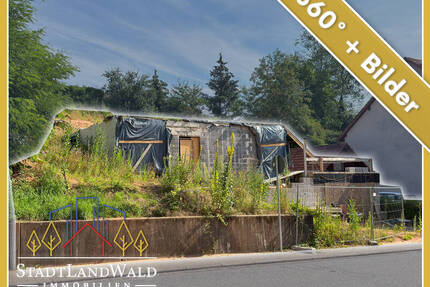 Attraktives Baugrundstück mit Rohbau in zentraler Südhanglage - Bechhofen