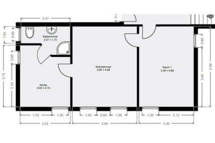 2-Zi-Whg., 44 m², zum 01.06.26, voll möbliert, Einbauküche - Eibenstock