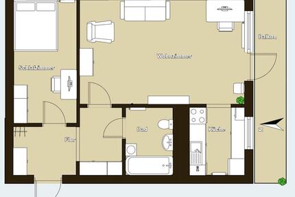 2-Zimmer möblierte Wohnung in Prenzlauer Berg mit Größem Balkon - Berlin Pankow