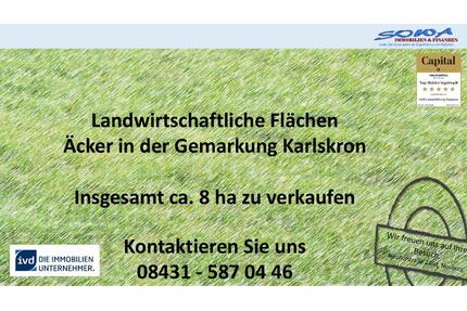 Mehrere landwirtschaftliche Flächen - Acker - in der Gemarkung Karlskron zu verkaufen - Landwirtschaftsflächen von Ihrem Immobilienpartner SOWA Immobilien und Finanzen