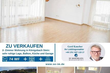 Schöne Wohnung in Aussichtslage mit Balkon und Garage zu verkaufen *Poeten wohnen im Dachgeschoß!* - Königsbach-Stein