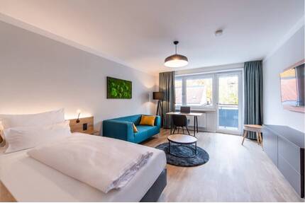 Top möblierte Design-Wohnung mit zwei Schlafzimmern inklusive Arbeitsplatz + Balkon nahe der Isar - München Thalk.Obersendl.-Forsten-Fürstenr.-Solln