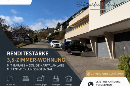 Penthousewohnung 3-5 Zimmer Wohnung mit 6 % Rendite - Bad Peterstal-Griesbach