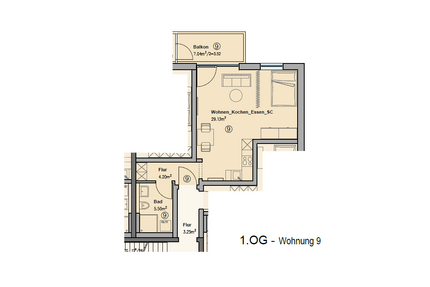 Wohnung zum Mieten in Augsburg 880,00 € 44 m²