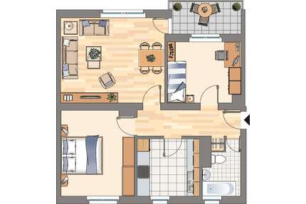 Wohnung zum Mieten in Dortmund 502,00 € 64.54 m²