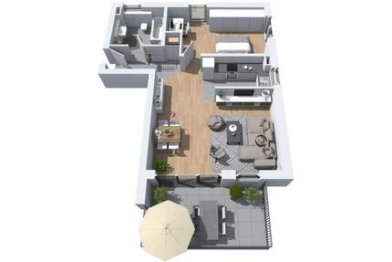 Neubauwohnung | 2 Zimmer, Einbauküche, Bad, Balkon - Wiesbaden Biebrich