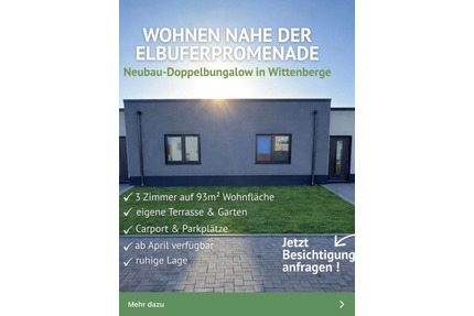 Neubau-Doppelhaushälfte | Altersgerecht wohnen an der Elbe - Wittenberge
