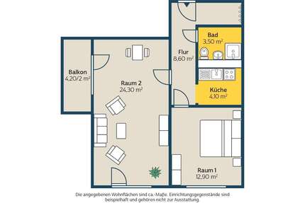 Wohnung zum Mieten in Leipzig 482,05 € 55.81 m²