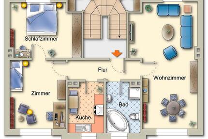 3 Raumwohnung, Küche, Fußbodenheizung, Wanne, Dusche - Gotha