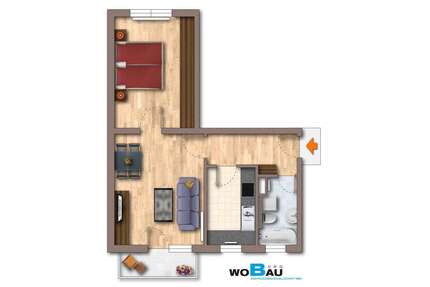 Wohnung zum Mieten in Burg 347,76 € 49.68 m²