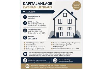 2 Familienhaus - als Kapitalanlage teilvermietet - Mahlberg