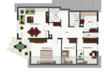 Dachgeschosswohnung mit Balkon in Waldburg zu vermieten