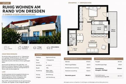 2 Zimmer - Eigentumswohnung in Ottendorf Okrilla - Ottendorf-Okrilla