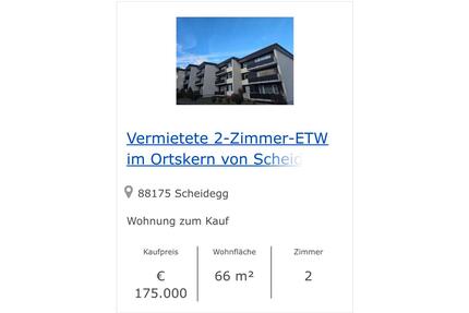 Eigentumswohnung zum Verkauf über Volksbank Immobilien - Scheidegg