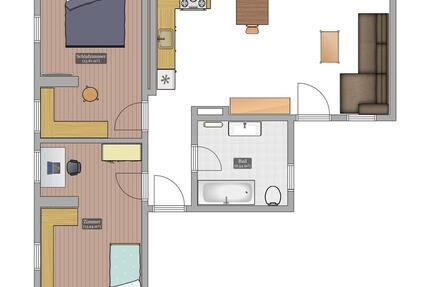 3-Raum-DG-Wohnung mit Balkon, FBH, Wanne - Rötha