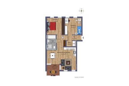 Gemütliche 3-Zimmer-Wohnung - 1.415,00&nbsp;EUR Kaltmiete, ca.&nbsp; 80,84&nbsp;m&sup2; in Penzberg (PLZ: 82377)