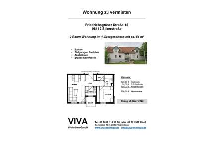 schöne 2-Raum Wohnung mit Balkon und Tiefgaragen Stellplatz OT Silberstraße - Wilkau-Haßlau