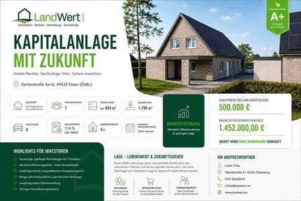 Grundstück zu verkaufen in Essen (Oldenburg) 500.000,00 € 2103 m²
